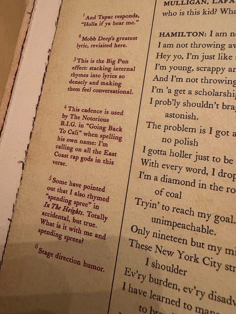 A photo of the cover of the book Hamilton: The Revolution, plus a sampling of pages from Hamilton: The Revolution