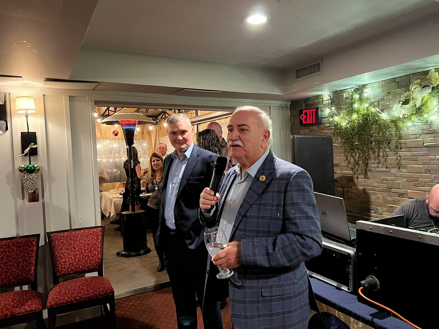 May be an image of television and text