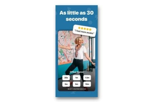 A screenshot of Wakeout iPhone app