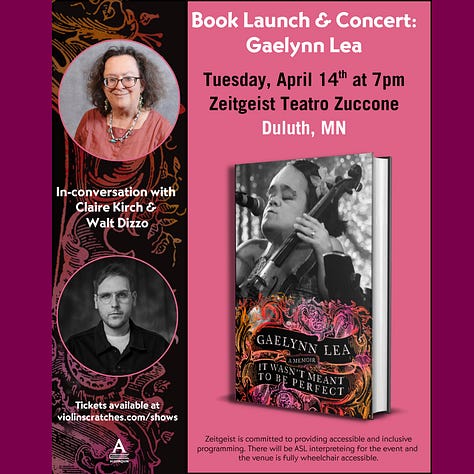 This is a collage of nine graphics -- one white one to announce the full tour and the other eight in various jewel tones to announce the individual shows. I don't want to kill you with too much alt text, so all I'll say here is each graphic features a picture of my book cover on the right hand side and small, round photos of each of the conversation partners. But each poster has the same info that's in the body of this email! I hope that is sufficiently informative! Annoyingly, Substack won't let me do ALT-text for each individual photo.