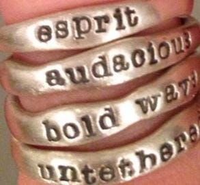 word of the year sterling silver stacking rings