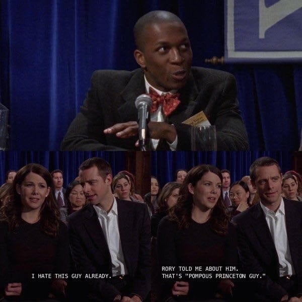 Worlds Colliding: Pompous Princeton Guy from Gilmore Girls is also the  Prodigy of Princeton College! : r/hamiltonmusical