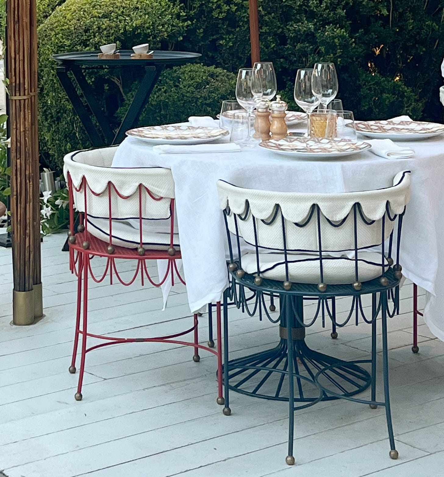 The Dior café terrace and shops of Saint-Tropez