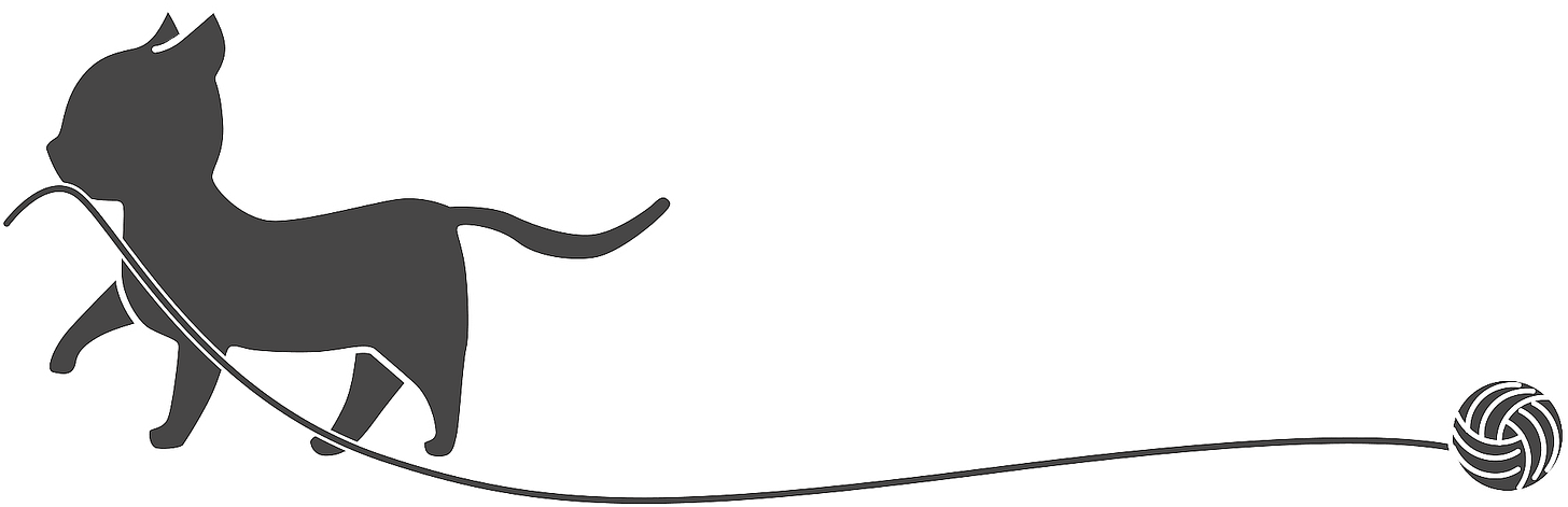 Cat pulling yarn from a ball - silhouette clipart. Free download  transparent .PNG | Creazilla