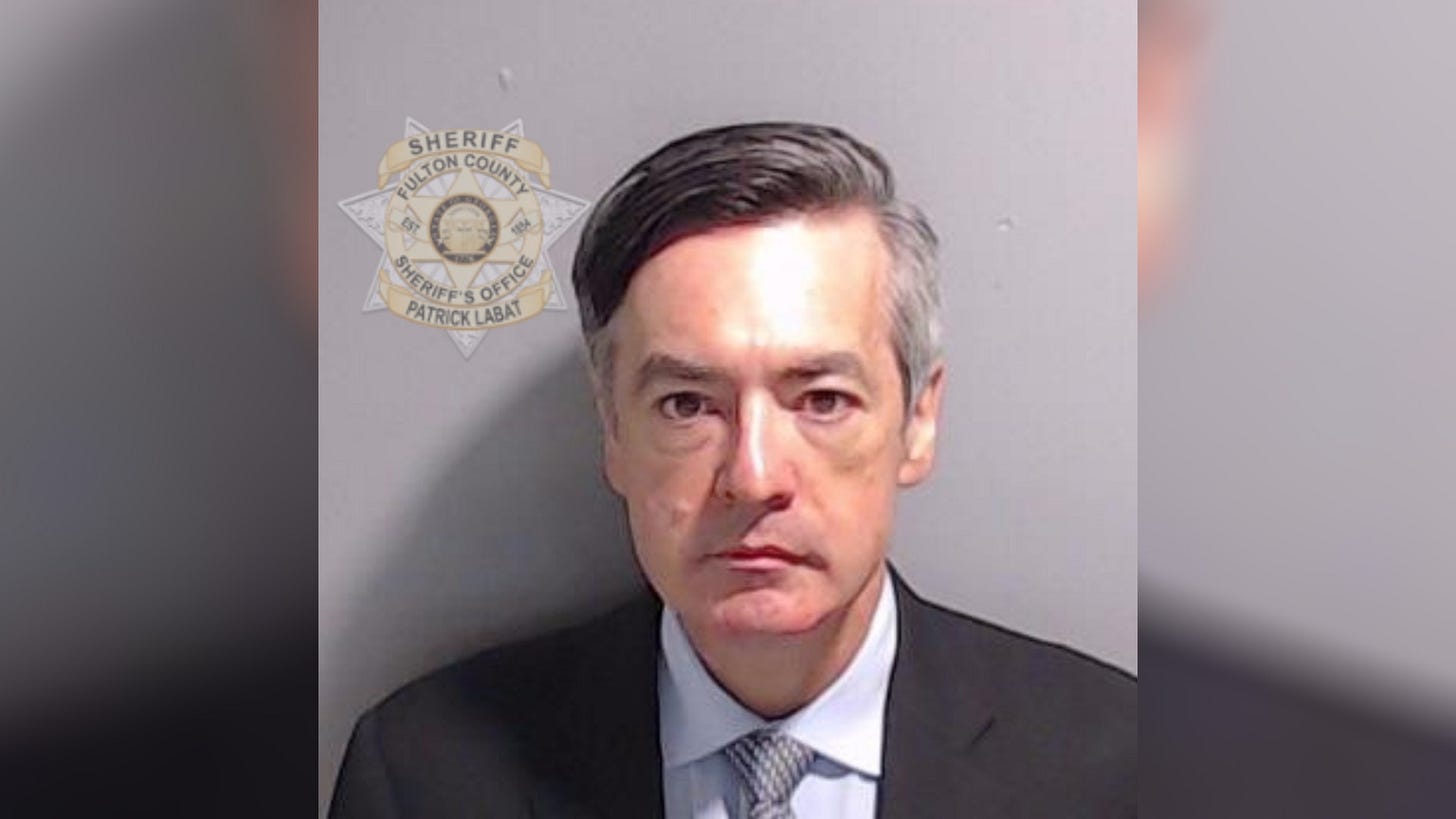 PHOTO: Kenneth Chesebro is seen in a mugshot provided by the Fulton County Sheriff's Office in Georgia, Aug. 23, 2023. PHOTO: Kenneth Chesebro is seen in a mugshot provided by the Fulton County Sheriff's Office in Georgia, Aug. 23, 2023.