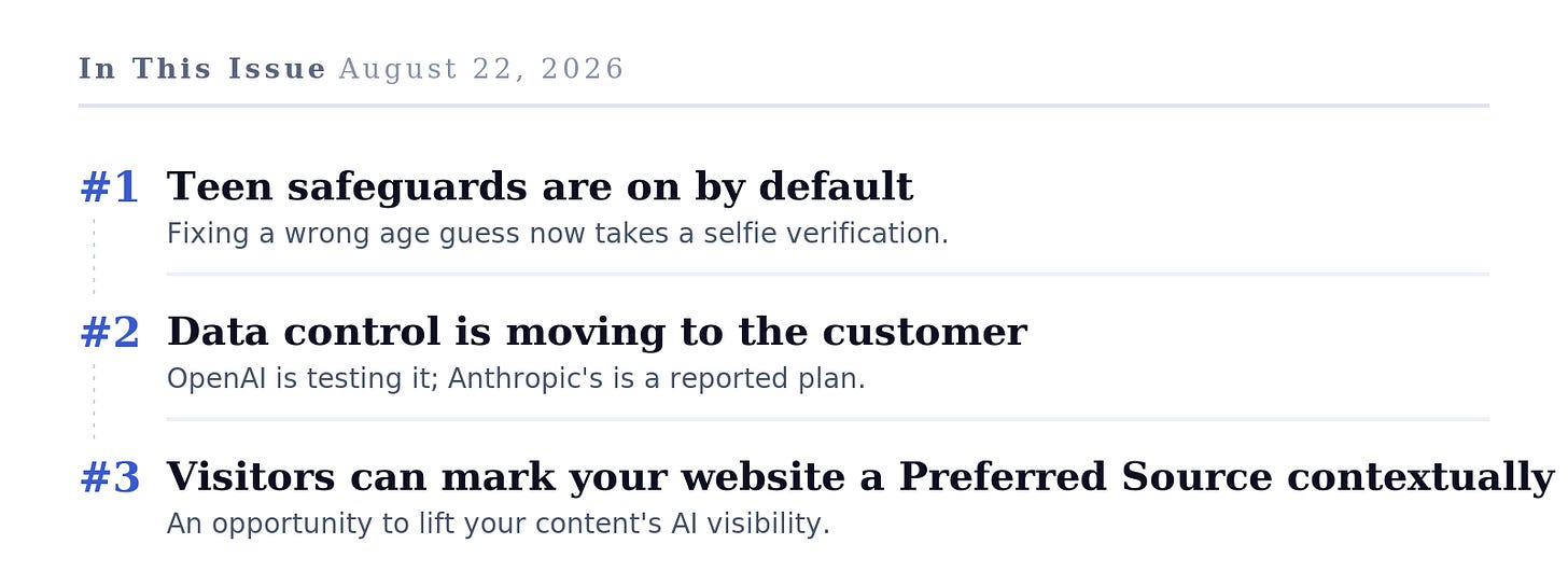 Three AI stories about product-layer trust controls.