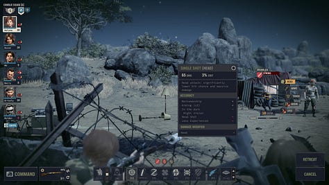 Screenshots of Jagged Alliance 3 by Haemimont Games. Some screenshots are in top-down perspective showing mercenaries in a level in the fictional African nation of Grand Chien and others are full pictures of NPCs (Non-Player-Characters) in dialogue with the player, or the map display in a diegetic UI.