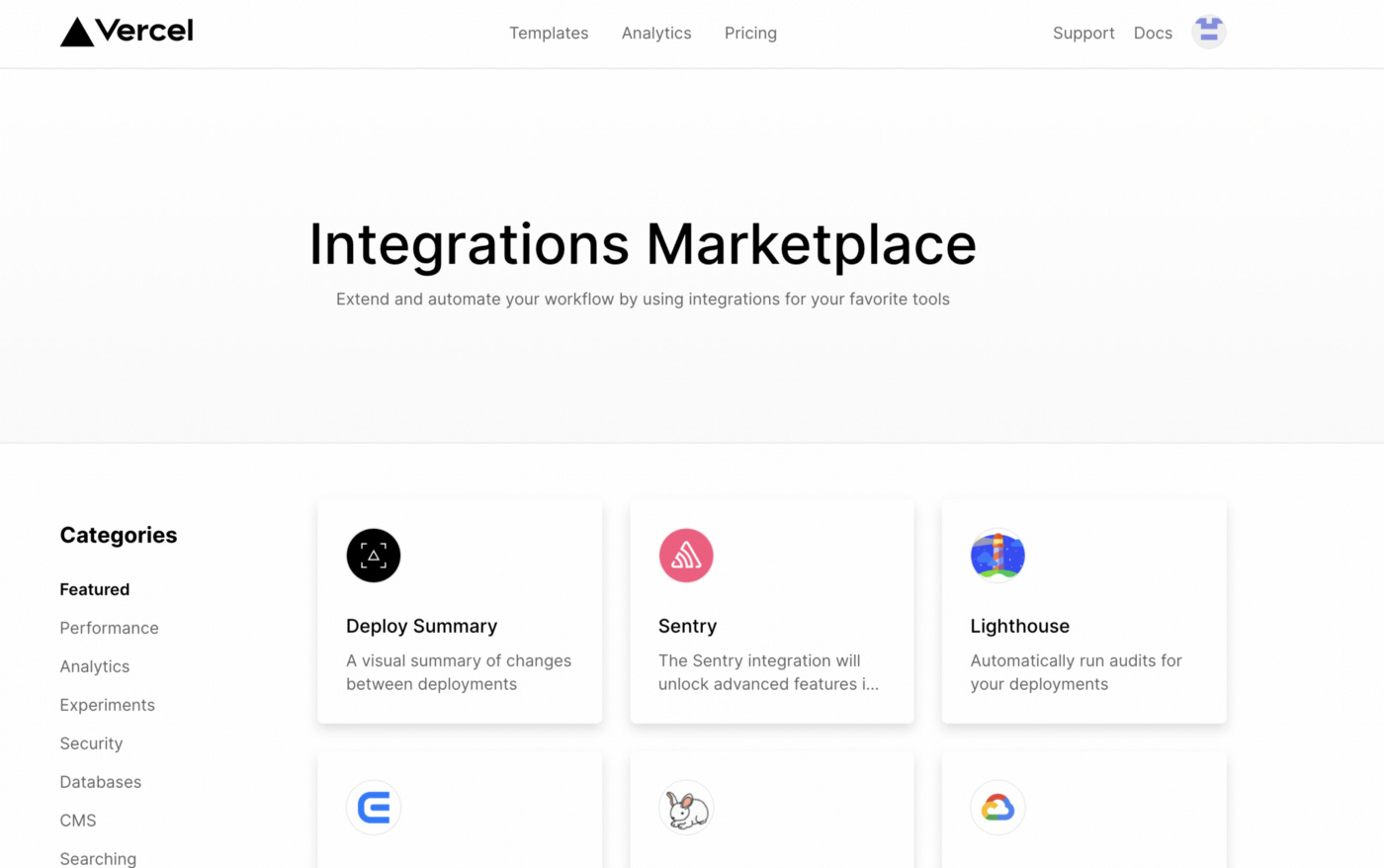 Marketplace in Vercel