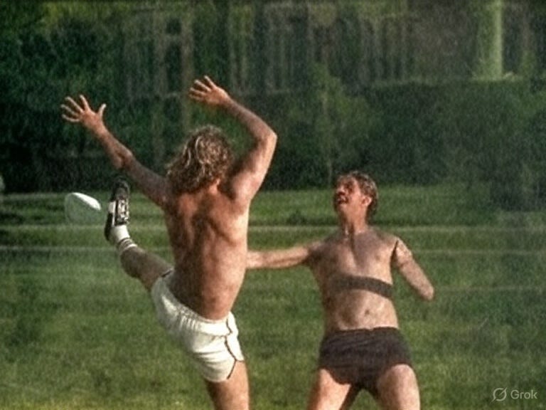 May be an image of 2 people and people playing football