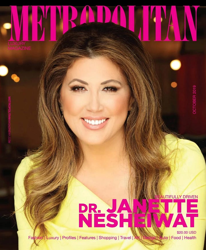 Magazine covers and article photographs featuring Nesheiwat, and Haridopolos