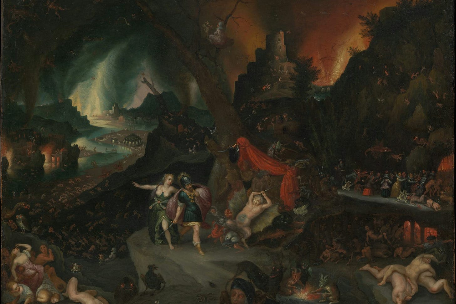 Aeneas and the Sibyl in the Underworld by Jan Brueghel the Younger (ca. 1630s)