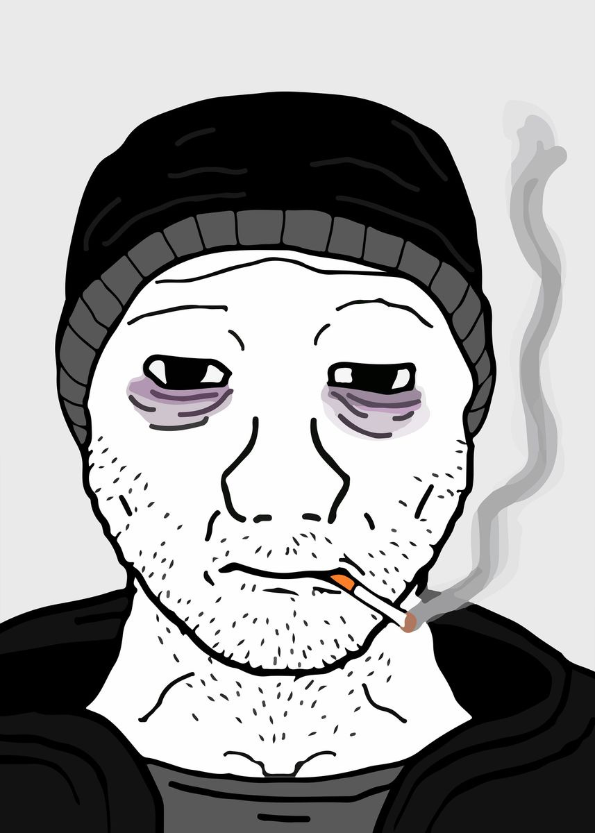 Doomer meme wojak memes' Poster, picture, metal print, paint by Kitty Kit |  Displate