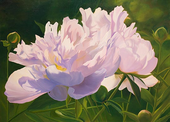 Oil Painting of Peonies by Ann Trusty