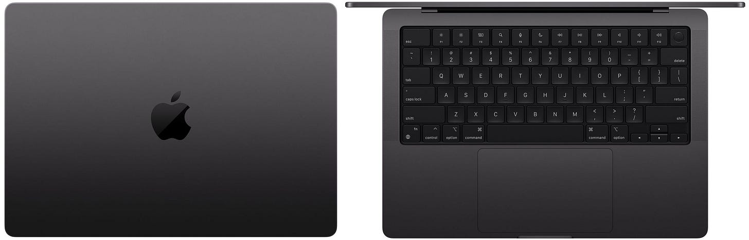 Marketing images of Apple’s space black MacBook Pro. Marketing images of Apple’s space black MacBook Pro.