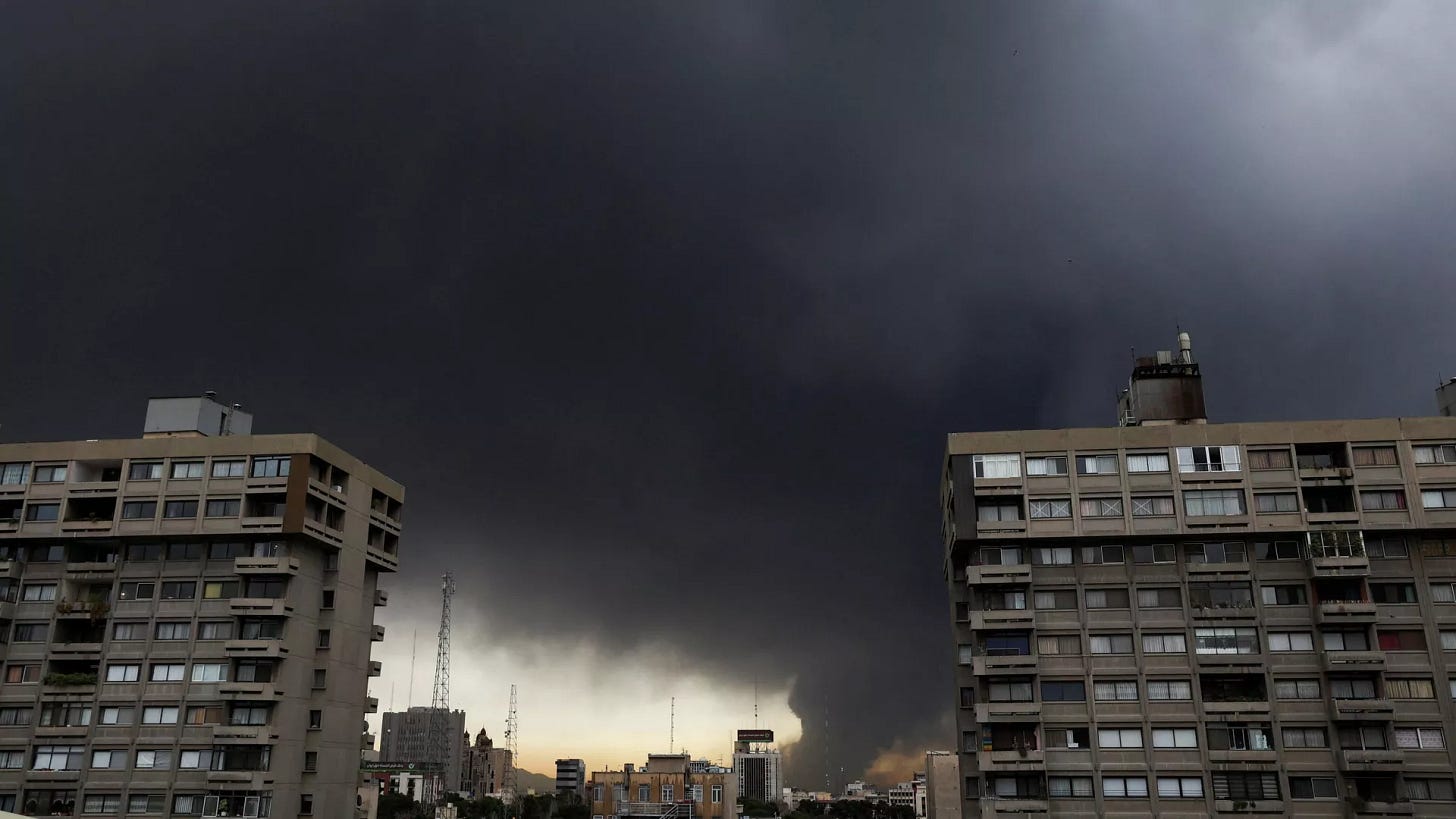 Smoke at the site of the strike in Tehran, Iran - RIA Novosti, 1920, 03/08/2026