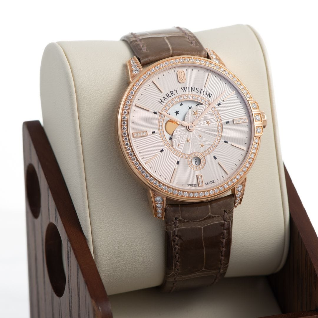 2025 Harry Winston MIdnight Moon Phase 39 Rose Gold / Diamond-Set / Rose / Diamond-Set MIDQMP39RR002 Listing Image 1 2025 Harry Winston MIdnight Moon Phase 39 Rose Gold / Diamond-Set / Rose / Diamond-Set MIDQMP39RR002 Listing Image 1