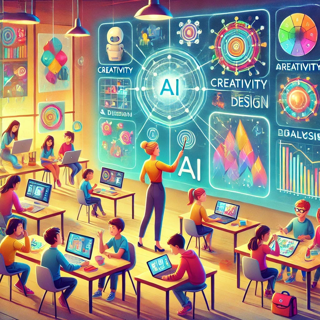 AI generated image of a school of the future