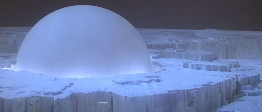Superman The Movie 1978: Approaching the Dome of Krypton City