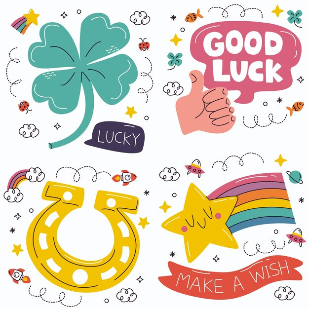Doodle luck stickers collection