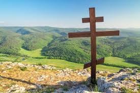 Orthodox Cross On Top Of A Mountain Spring Landscape Stock Photo - Download  Image Now - iStock