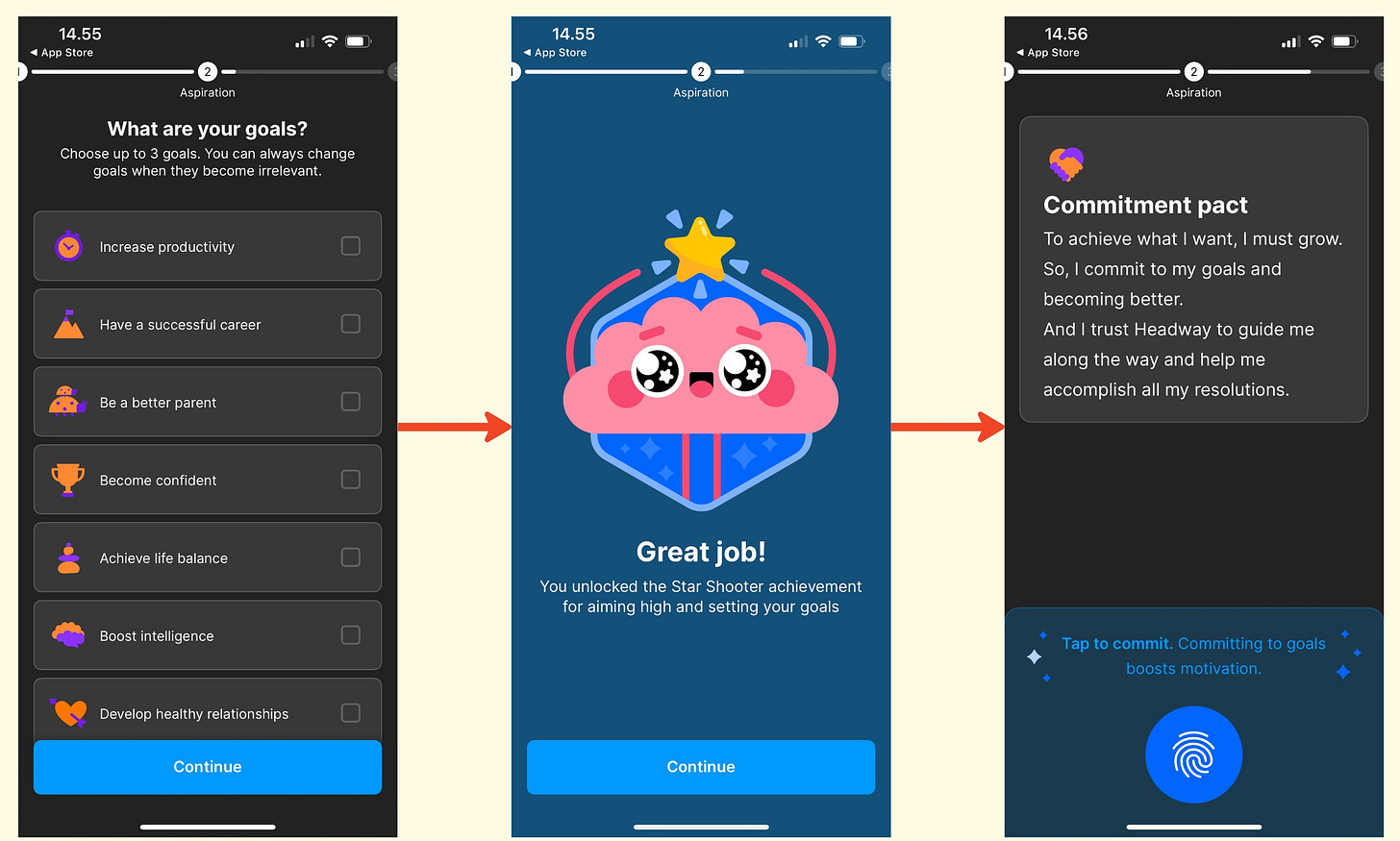 Headway's onboarding celebration