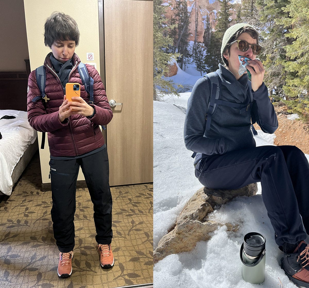 Portrait en tenue de randonnée d'hiver. Portrait en tenue de randonnée d'hiver.