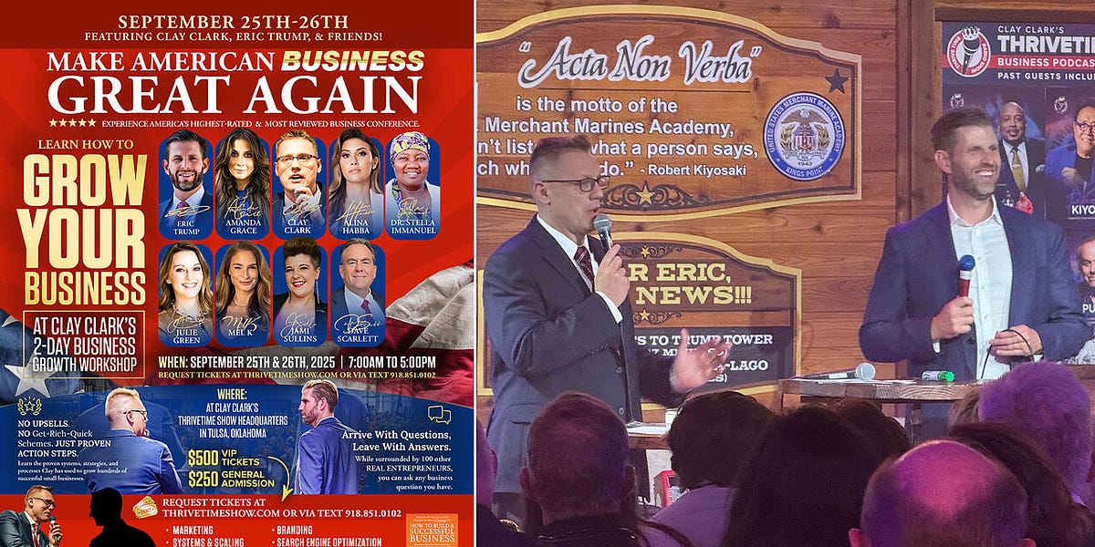 Eric Trump | Join Eric Trump At Clay Clark's Sept. 25-26 Business Conference In Tulsa, Oklahoma (264 Tickets Remain) + Learn Marketing, Sales, Linear Workflow Design, Finance, Systems, Etc