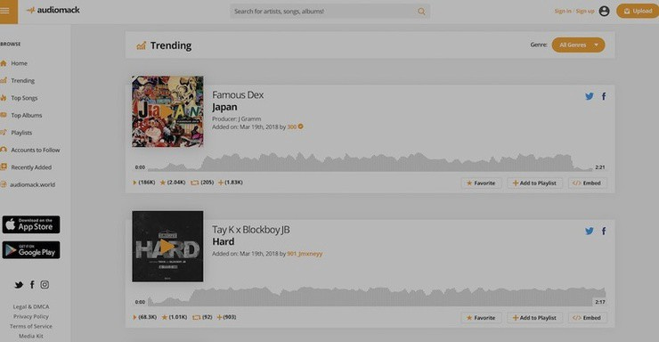 Audiomack screenshot 770x400