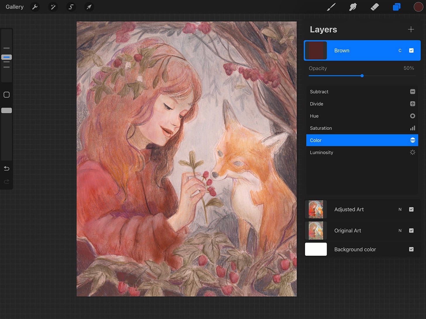Screen shot of Procreate Screen shot of Procreate