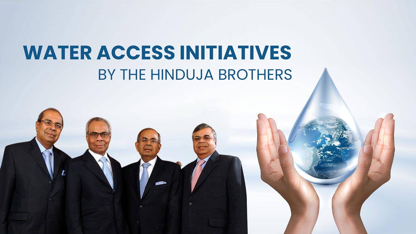 water access intiatives by the hinduja brothers