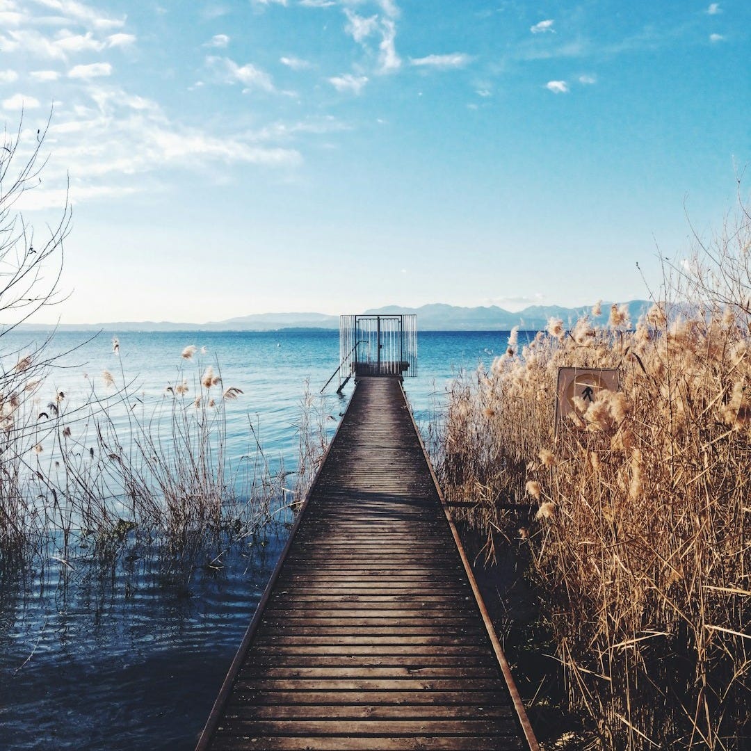 photo of brown wooden boardwalk nearby sea photo of brown wooden boardwalk nearby sea