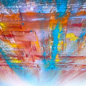 skiing a painting