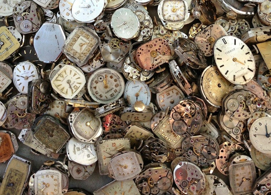 vintage brown and white watch lot