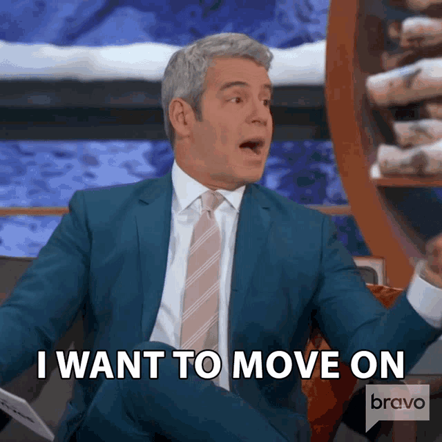 a man in a suit and tie says i want to move on bravo a man in a suit and tie says i want to move on bravo