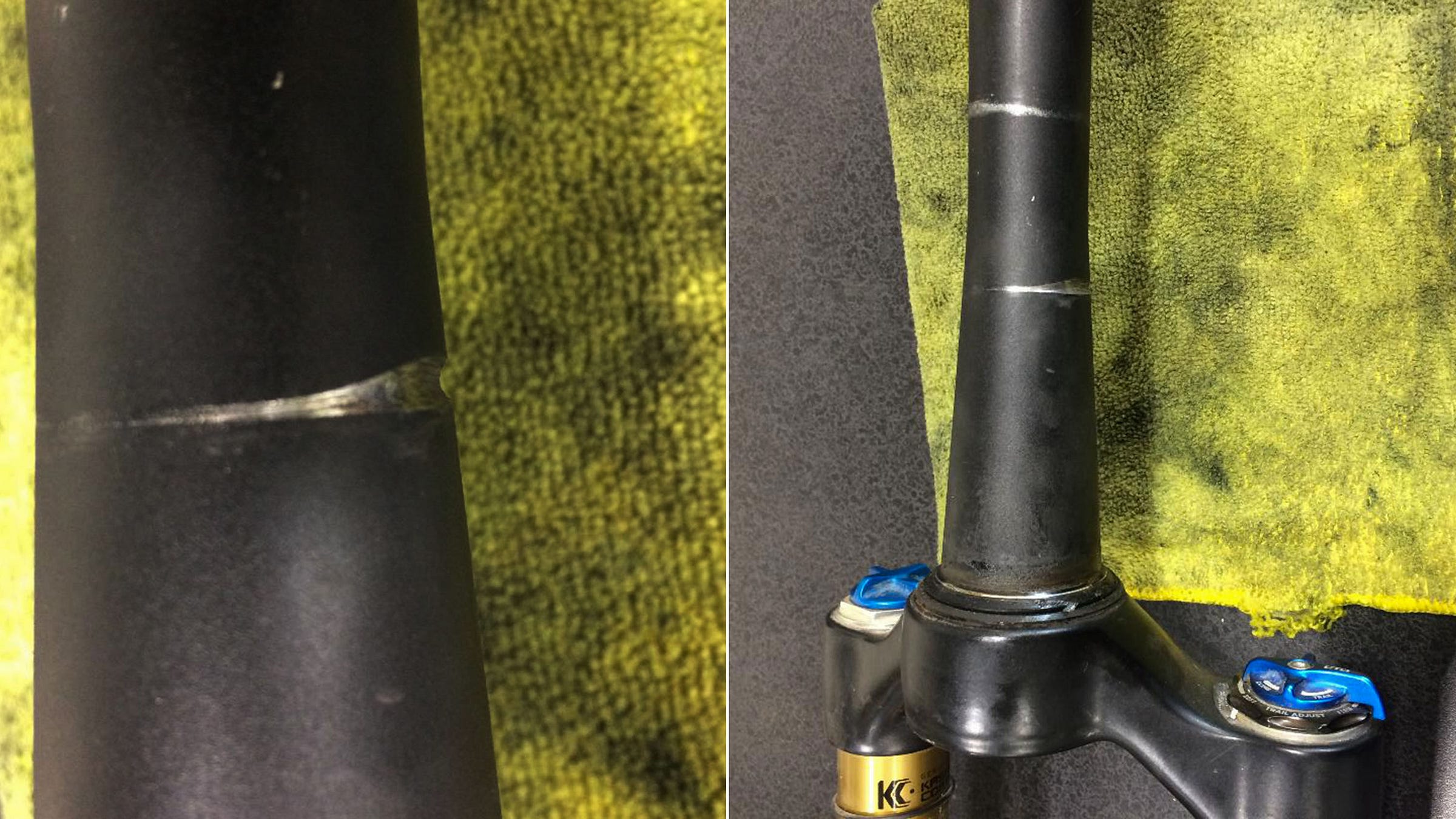 Steerer tube damage from internal cable routing