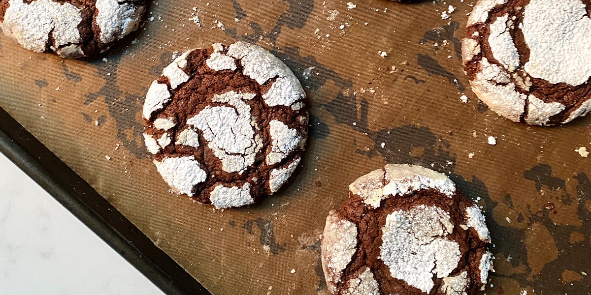 Chocolate Crinkle Cookies - by Sophie Bamford