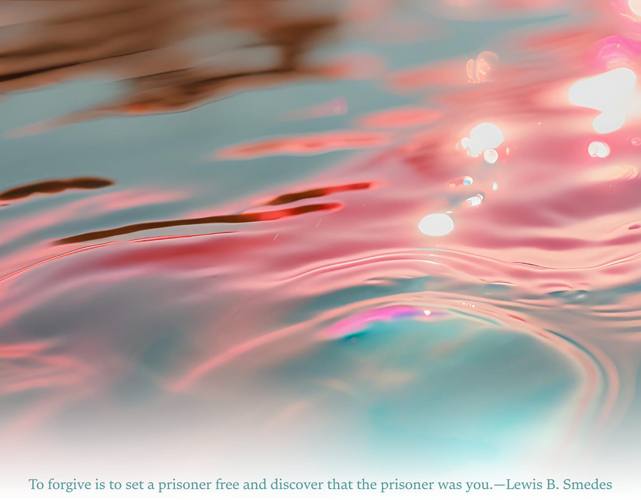 Gentle water ripples reflecting sunlight, symbolizing how forgiveness rewires the brain, releases resentment, and restores inner peace. Forgiveness and the Brain - Pathways to Freedom and Renewal.