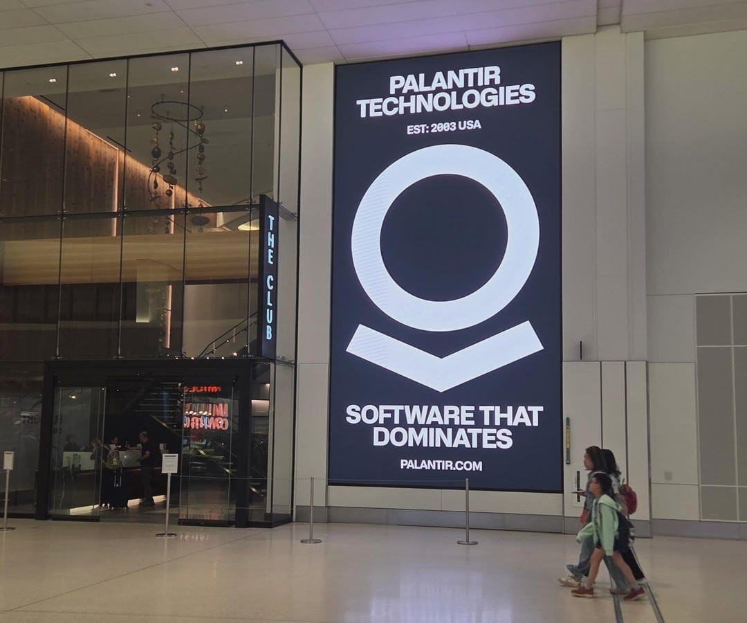Palantir welcomes you to SFO : r/pics