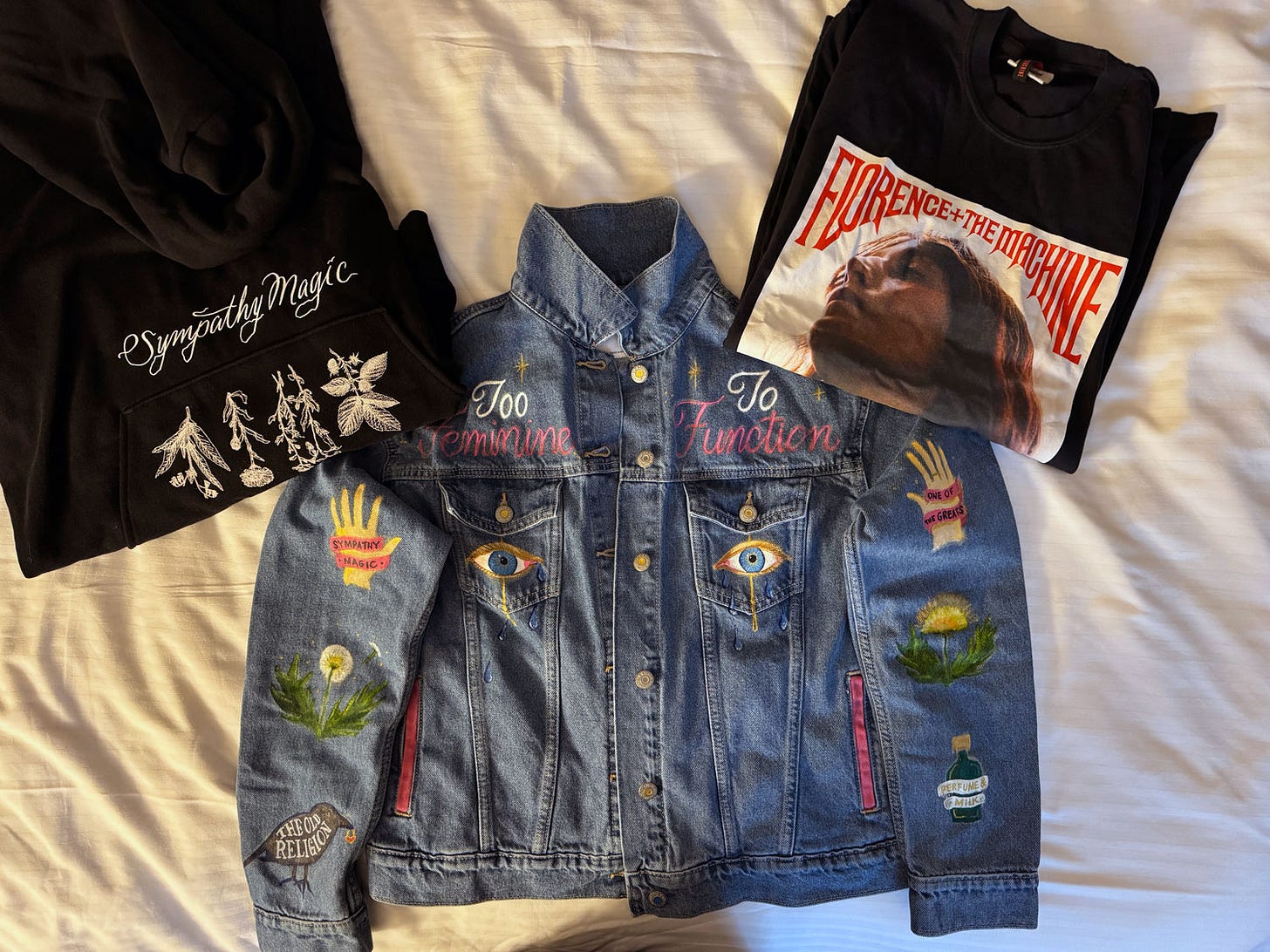 Finished painted denim jacket