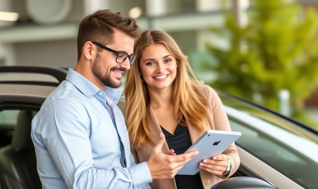 financing specialist with a car buyer financing specialist with a car buyer