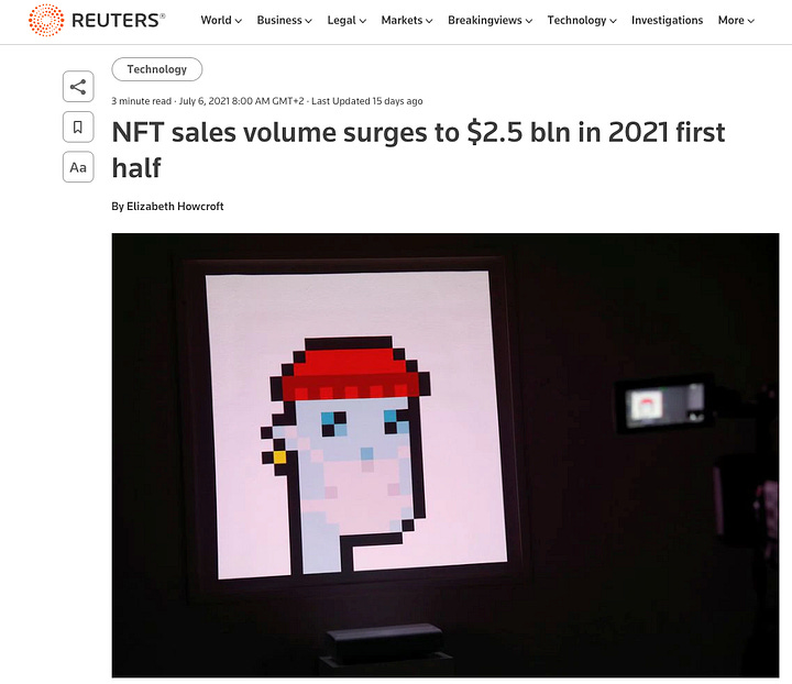 The 2021 of NFT market