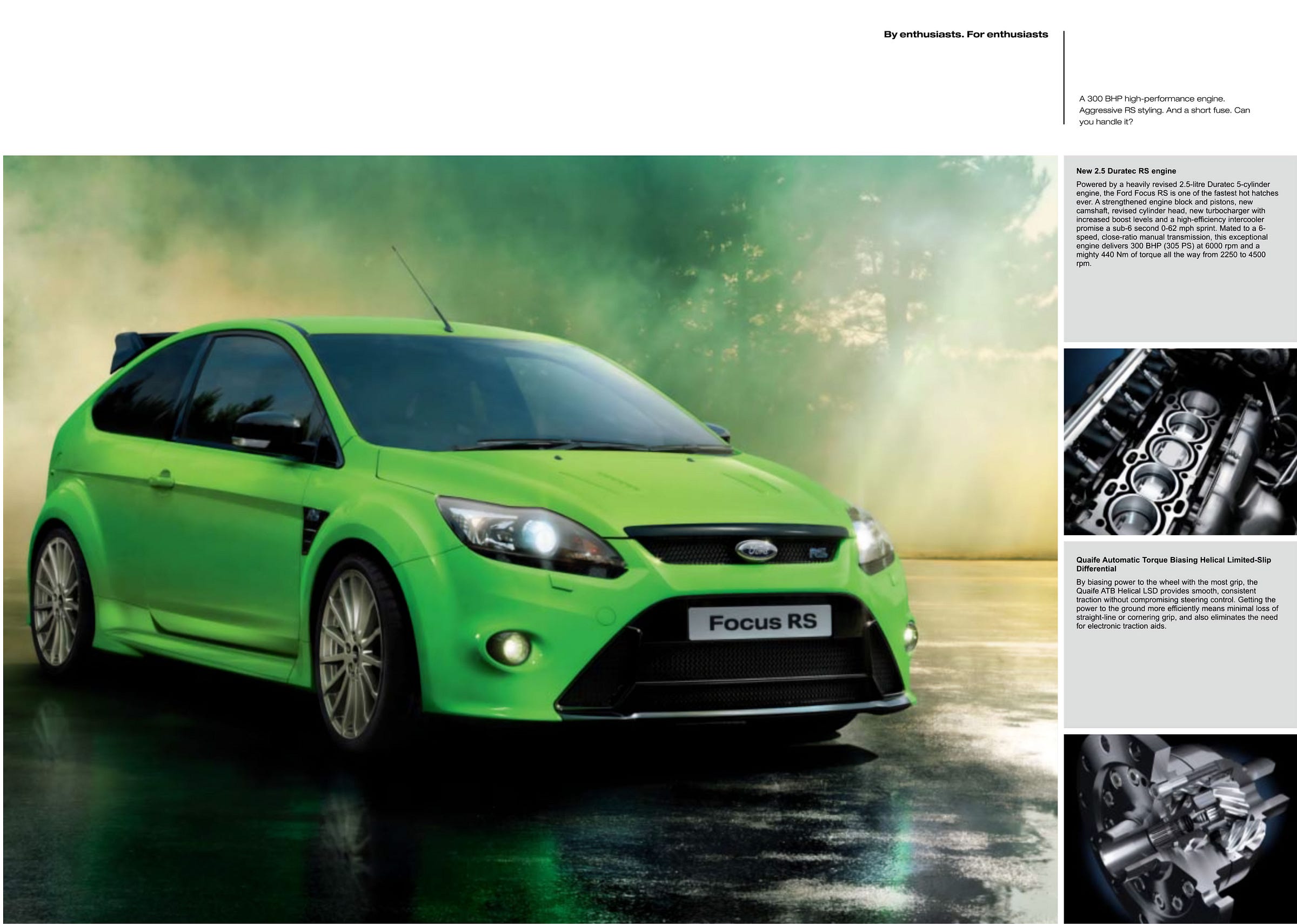 Ford Focus RS 2008 Brochure engine Quaife differential