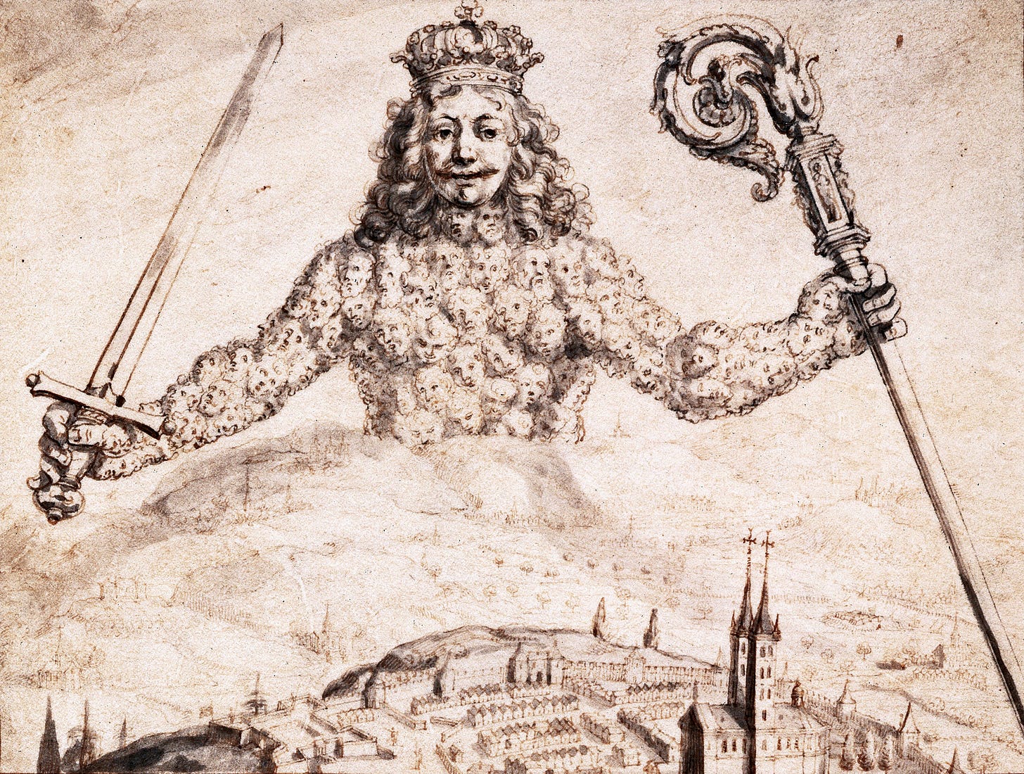 File:Drawing of frontispiece of Leviathan.jpg - Wikimedia Commons