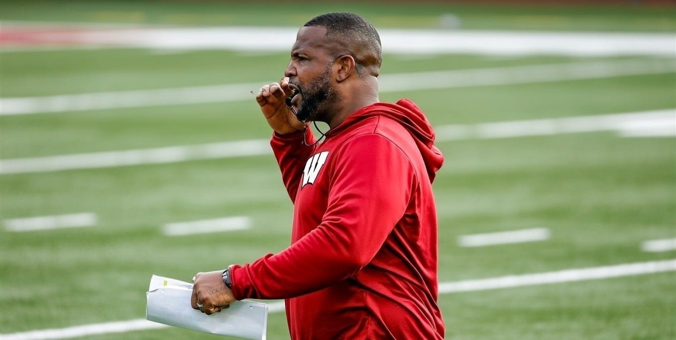 Wisconsin Badgers running backs coach Jayden Everett.
