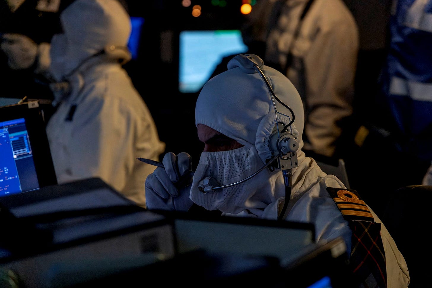 Royal Navy Operations Room focussed on the Command Team Royal Navy Operations Room focussed on the Command Team