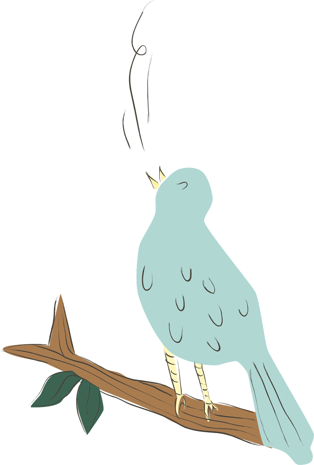 drawing of singing canary