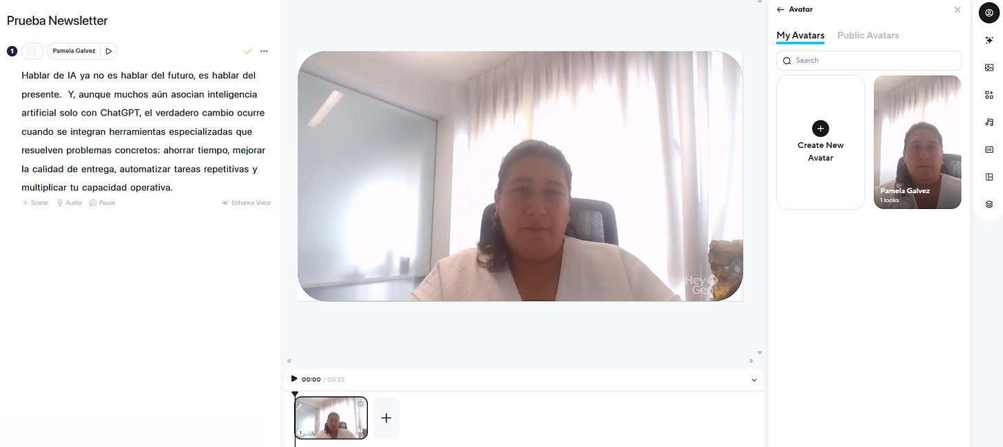 Ejemplo de generación de videos con HeyGen