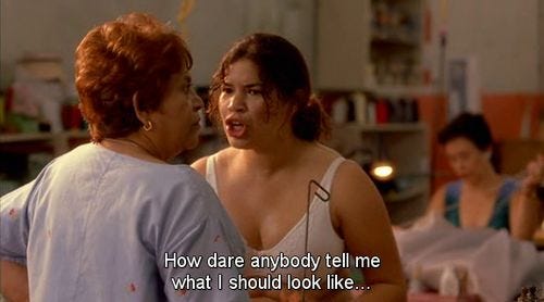 Ana standing up for her body