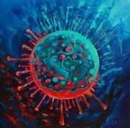 Coronavirus crisis on the Earth. COVID-19 by Olga Nikitina (2020) : Painting  Oil on Canvas - Singulart