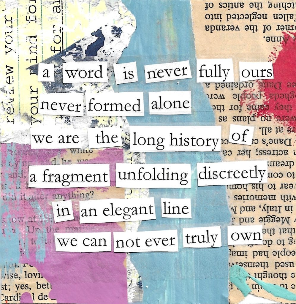 a fragment unfolding - poem and art by Duane Toops